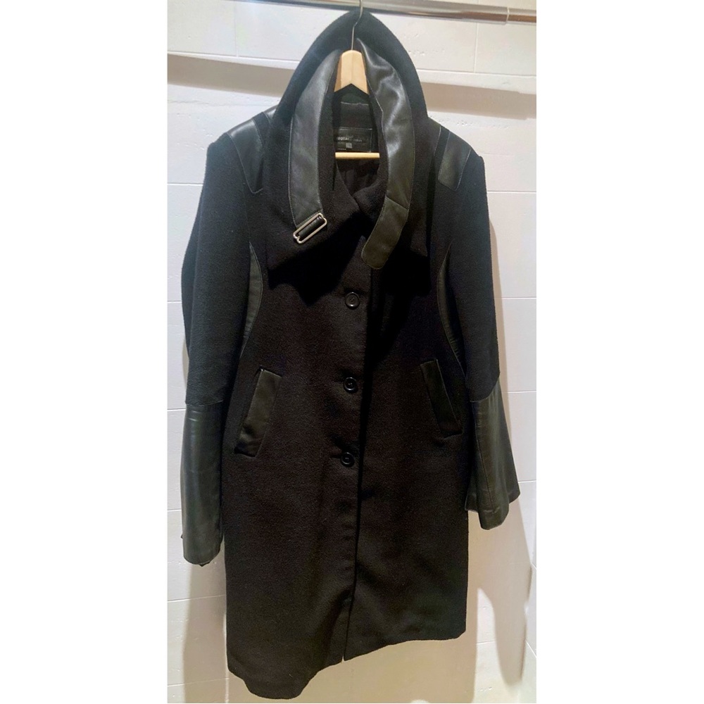 RUDSAK knee length fleece and genuine leather coat
